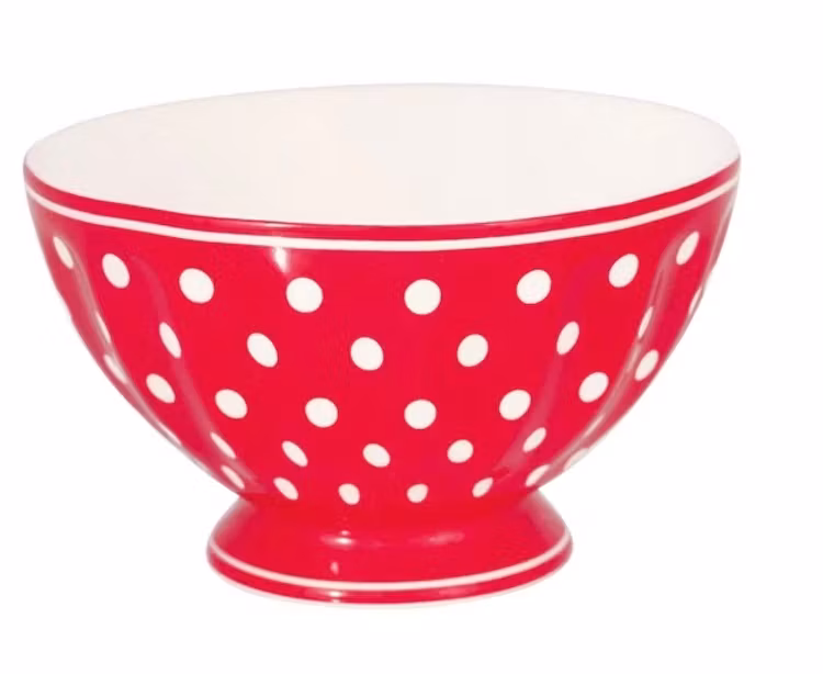 Greengate French bowl medium Dotty red