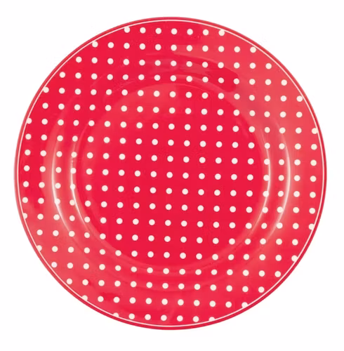 Greengate Plate Dotty red