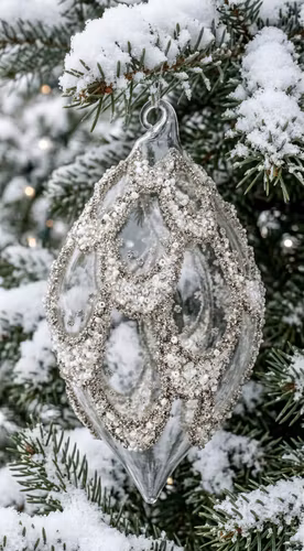 Julkula Drop glas silverstenar