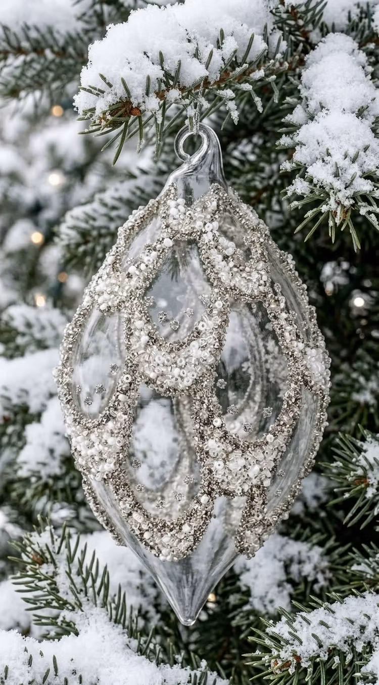 Julkula Drop glas silverstenar