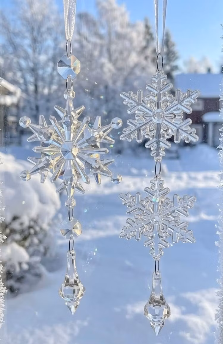 Iskristall hänge snöflinga