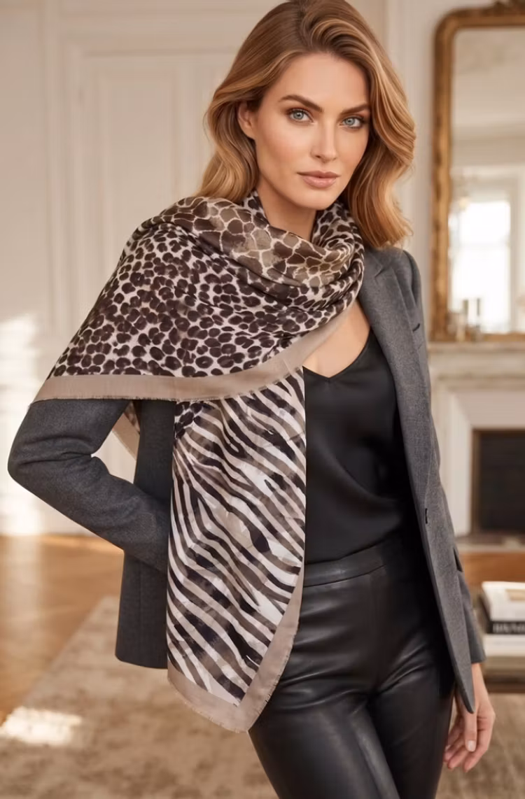 Scarf leopard/zebra