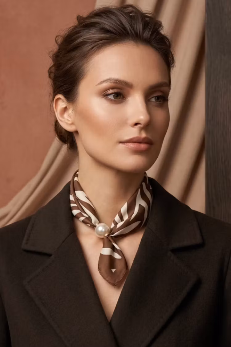Magnetscarf brun zebra