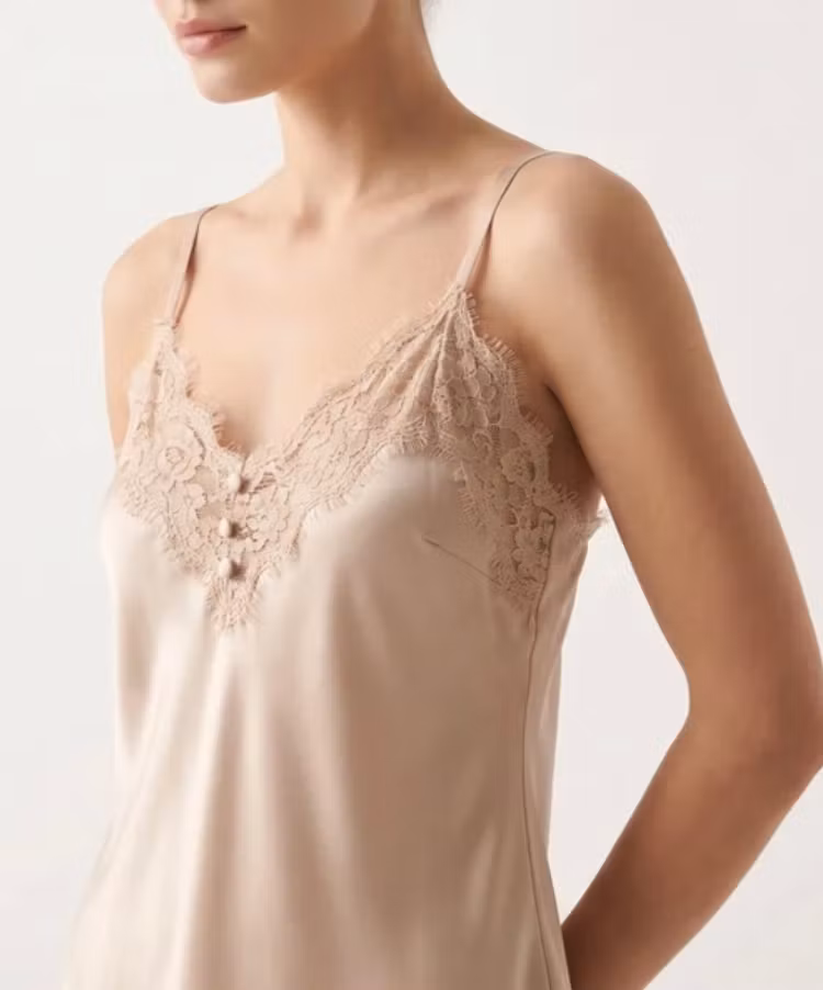 Silkigt linne beige