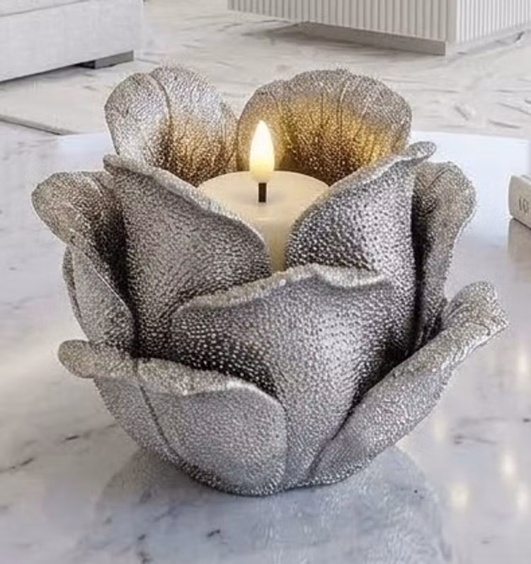 Ljuslykta ros silver