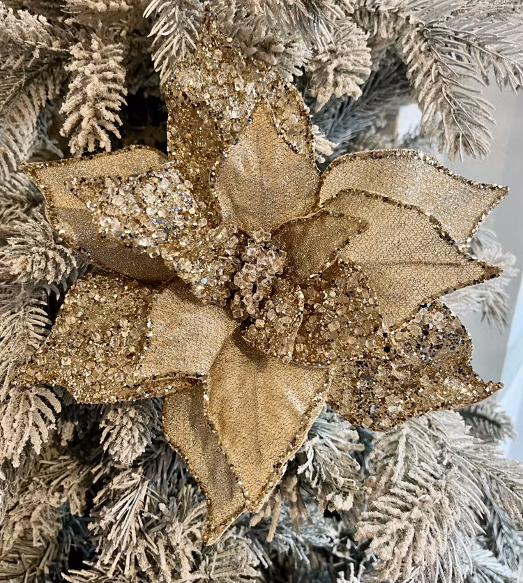 Poinsettia superglitter champagneguld