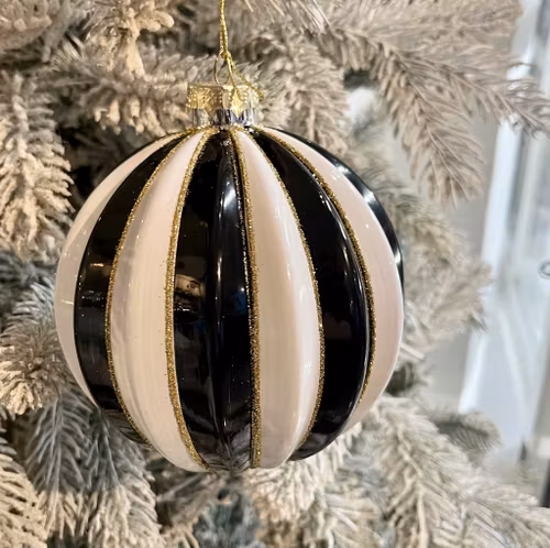 Julkula ribbad svart/vit