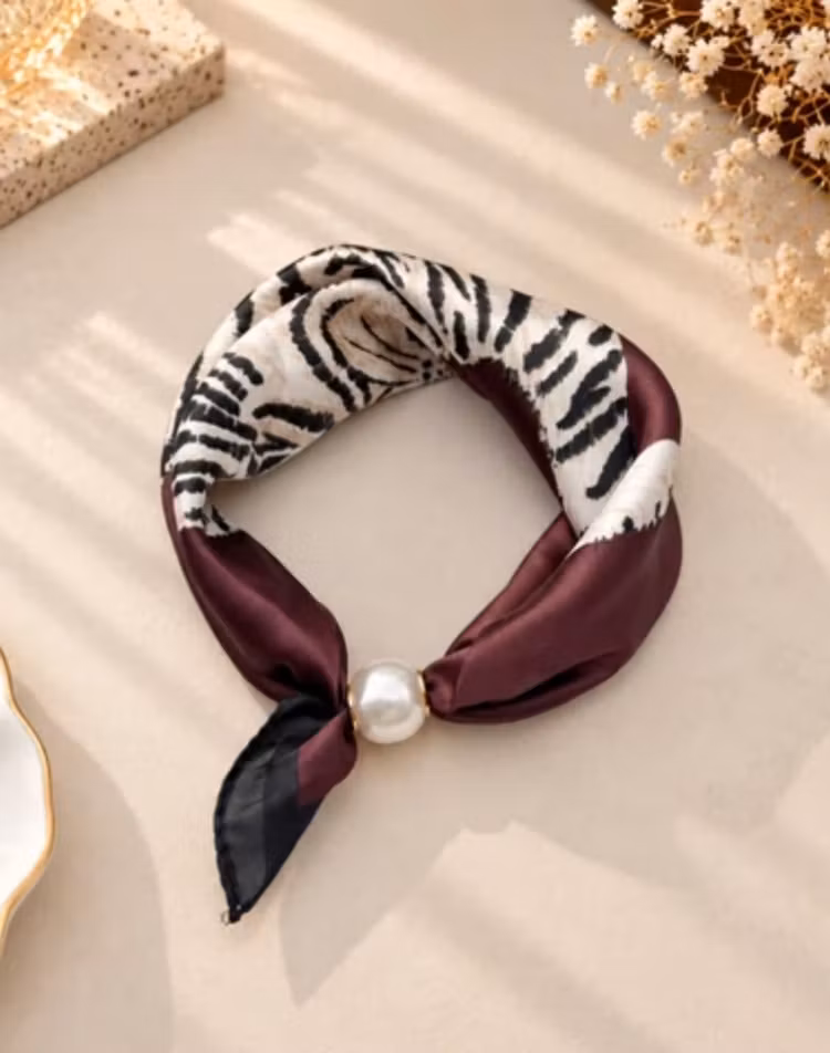 Magnetscarf vinröd zebra
