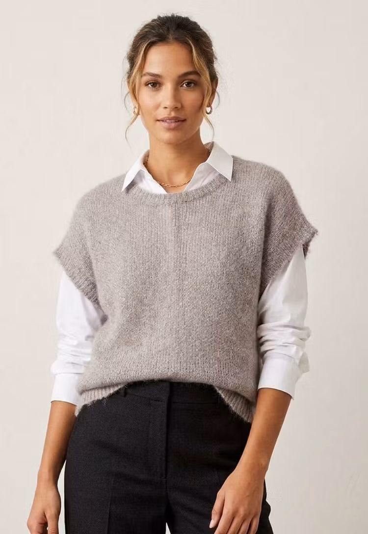 Marta du chateau Laya Knit Vest Dark Fango