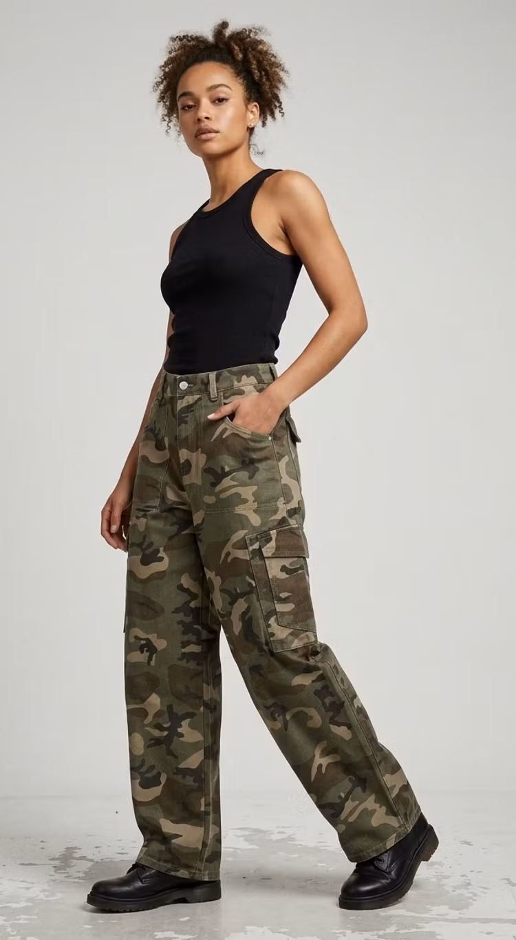 Mochy Balloon fit camouflage jeans