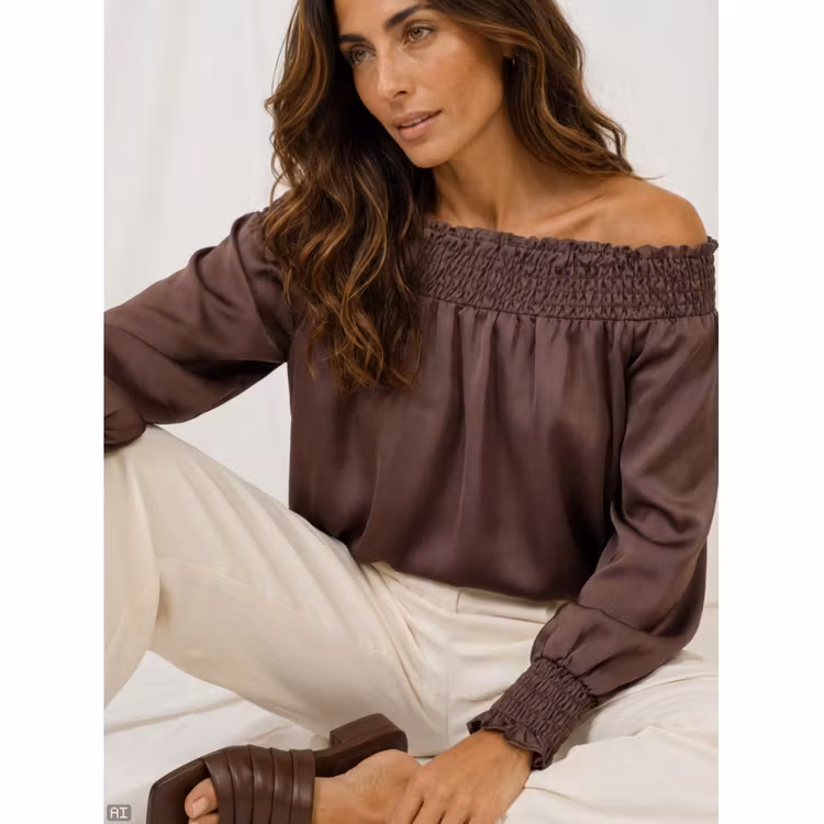 Marta du chateau Verona Blouse Coffee