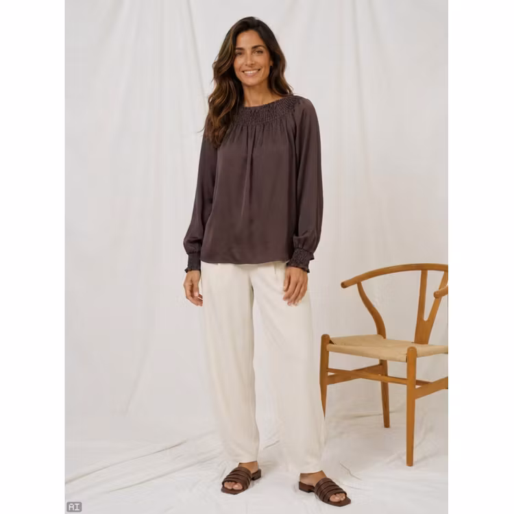 Marta du chateau Verona Blouse Coffee