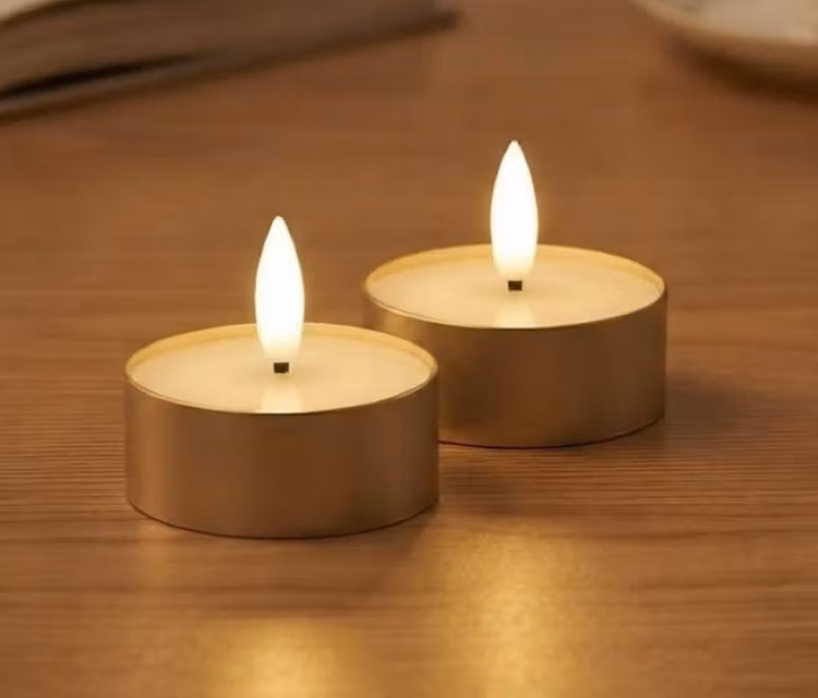 Batteriljus värmeljus XL guld