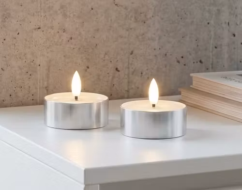 Batteriljus värmeljus XL silver