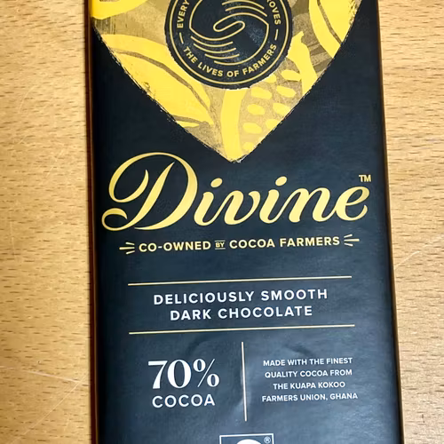 Divine mörk choklad 70%, 90 g, VEGANSK, Ghana