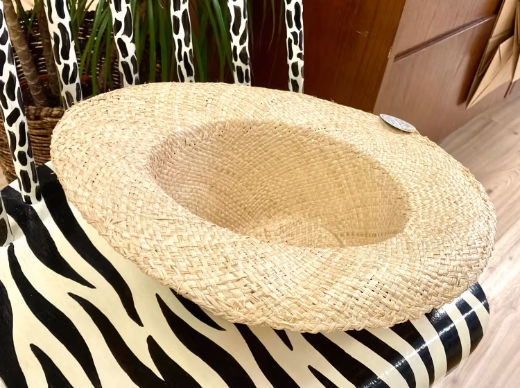 Herrhatt,Chapeau Homme, flätade soltorkade raffiapalmblad, naturvit, Madagaskar