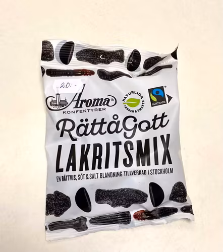 RättåGott Lakritsmix, fair trade, 140 g, Sackeus, Belize+Jamaica