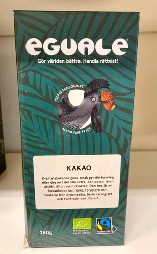 Eguale kakao, ekologisk, 250 g, Sydamerika