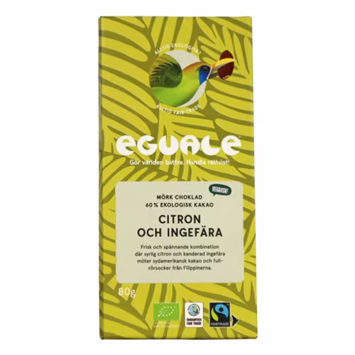 Eguale mörk choklad choklad citron och ingefära 60%, 80 g