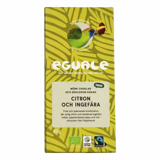 Eguale mörk choklad choklad citron och ingefära 60%, 80 g