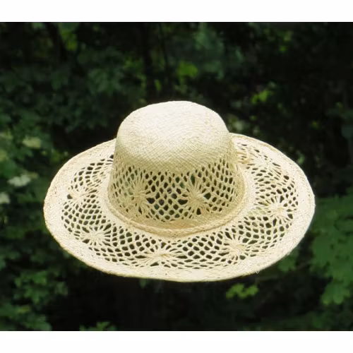 Solhatt, Chapeau Soleil, flätad i raffia palmblad, Madagaskar