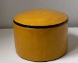 Dekorativ läder box senapsgul