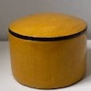 Dekorativ läder box senapsgul