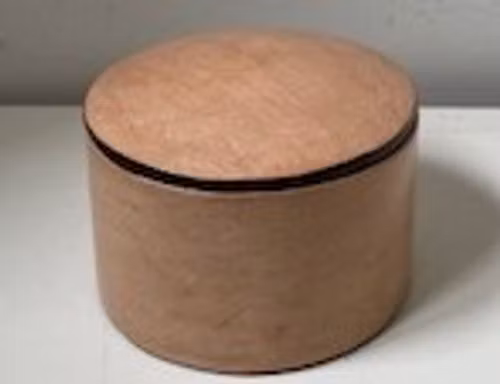 Dekorativ läder box beige