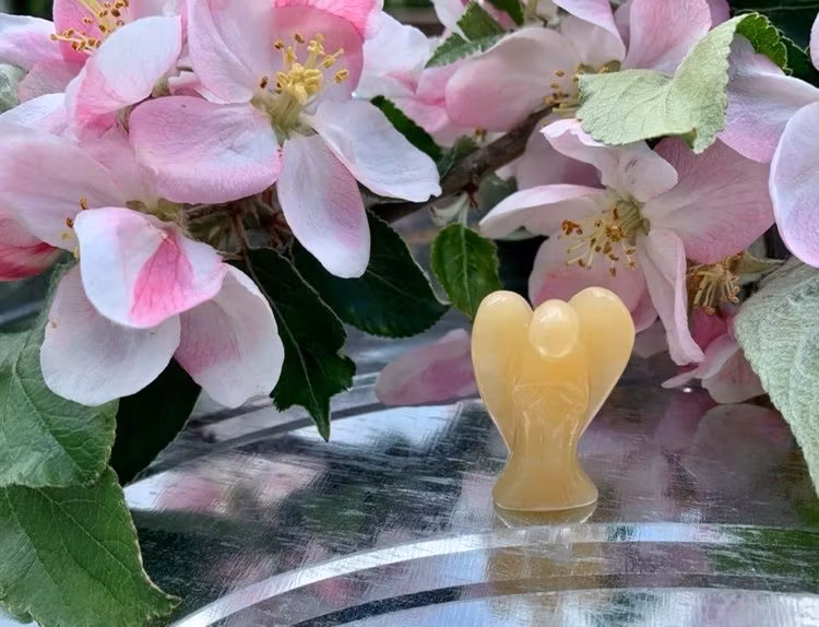 Kristallängel Honungskalcit