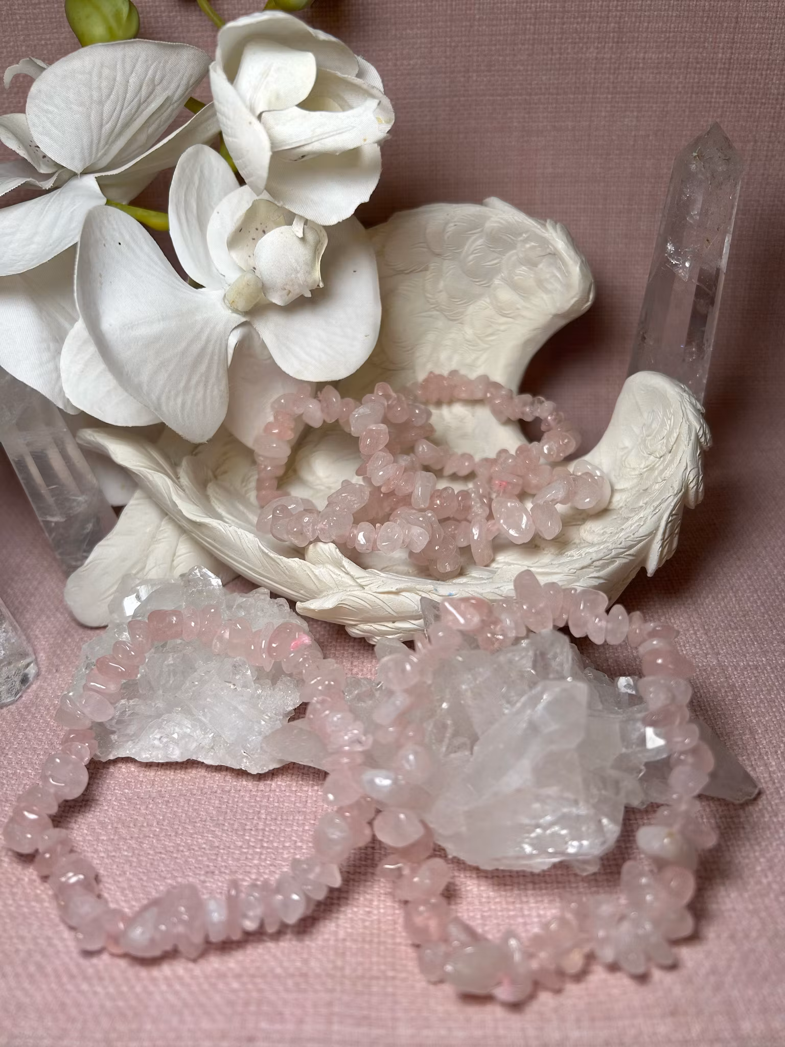 Armband chips Rosenkvarts