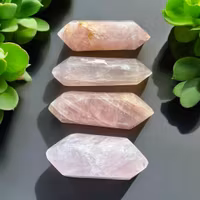 Rosenkvarts spets XL dubbelterminerad