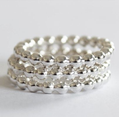 Kulring i silver, stor