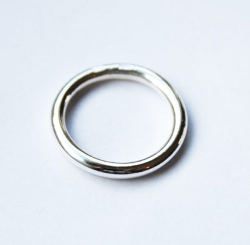 Slät silverring stor