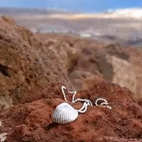 Halsband hjärtmussla i silver