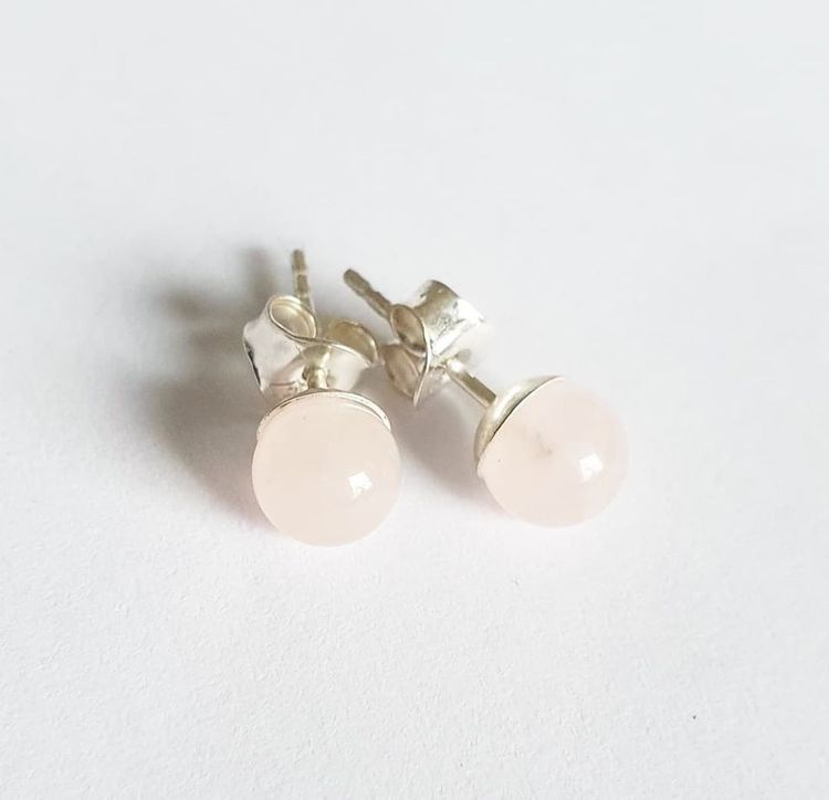 Rose quartz earrings - small
