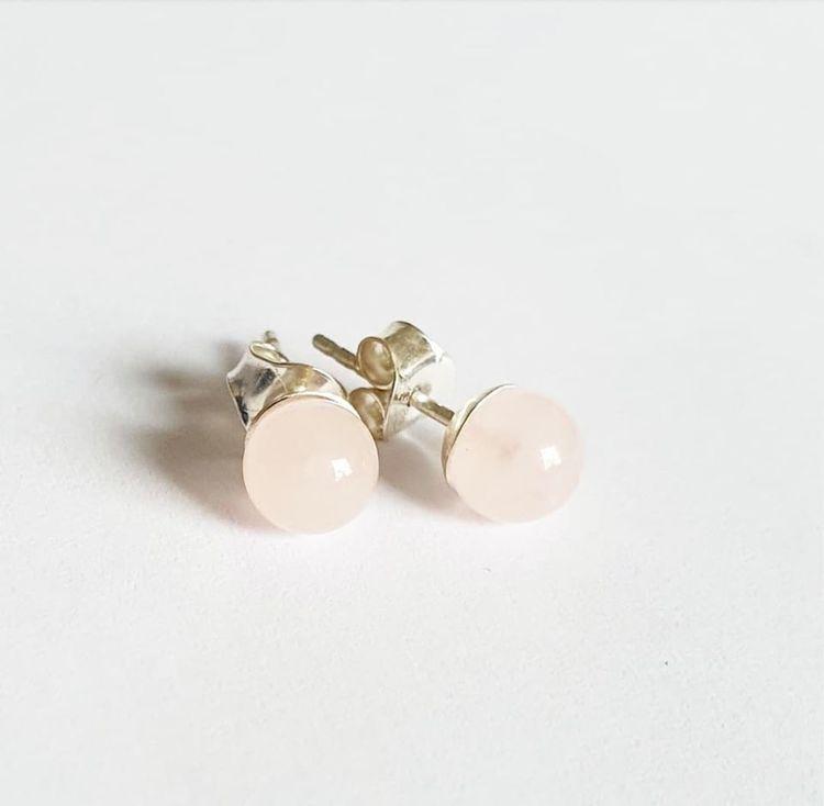 Rose quartz earrings - small