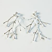 Silver branch earrings