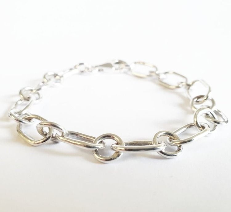 Silverarmband med handgjord länk
