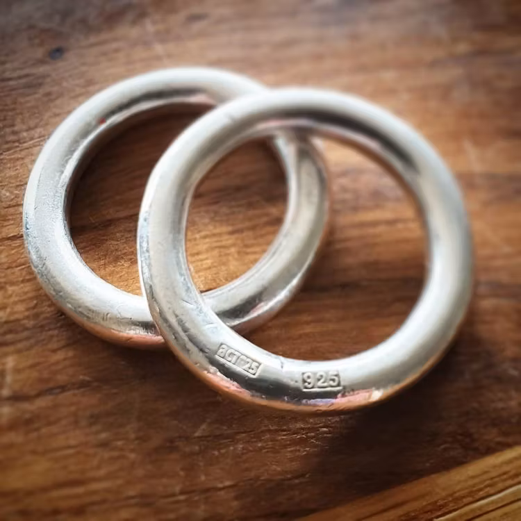 Slät silverring - x stor - chunky