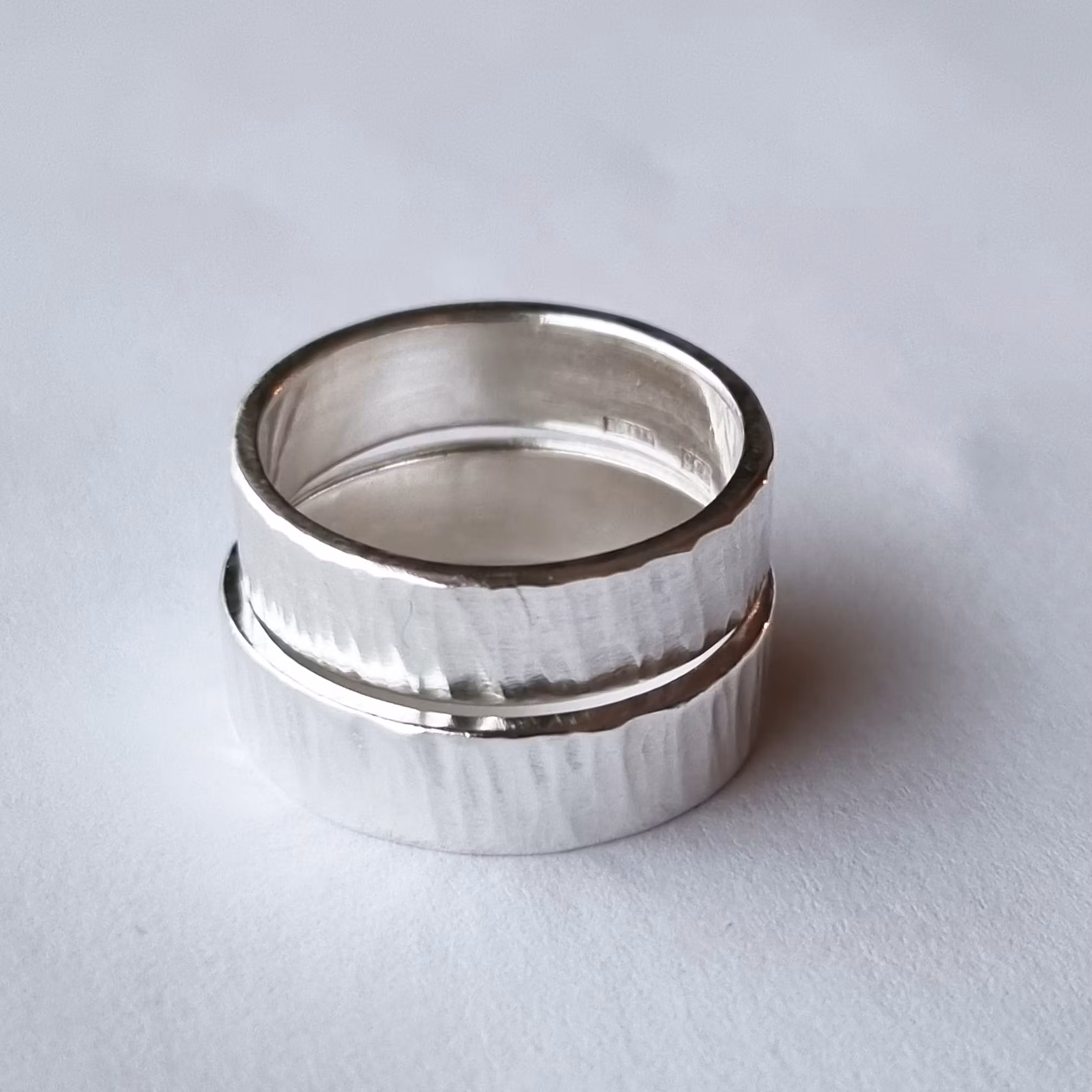 Hammered silver ring - medium width