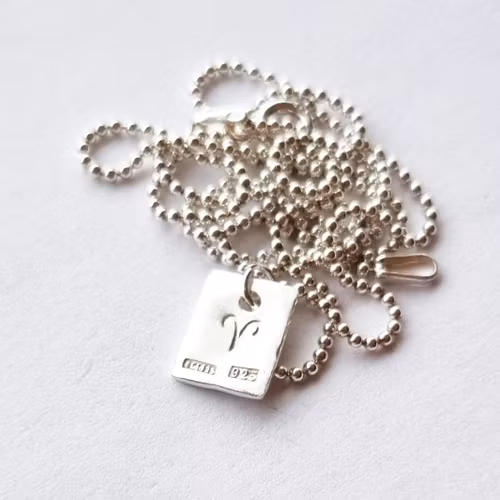Zodiac sign in silver - Aries