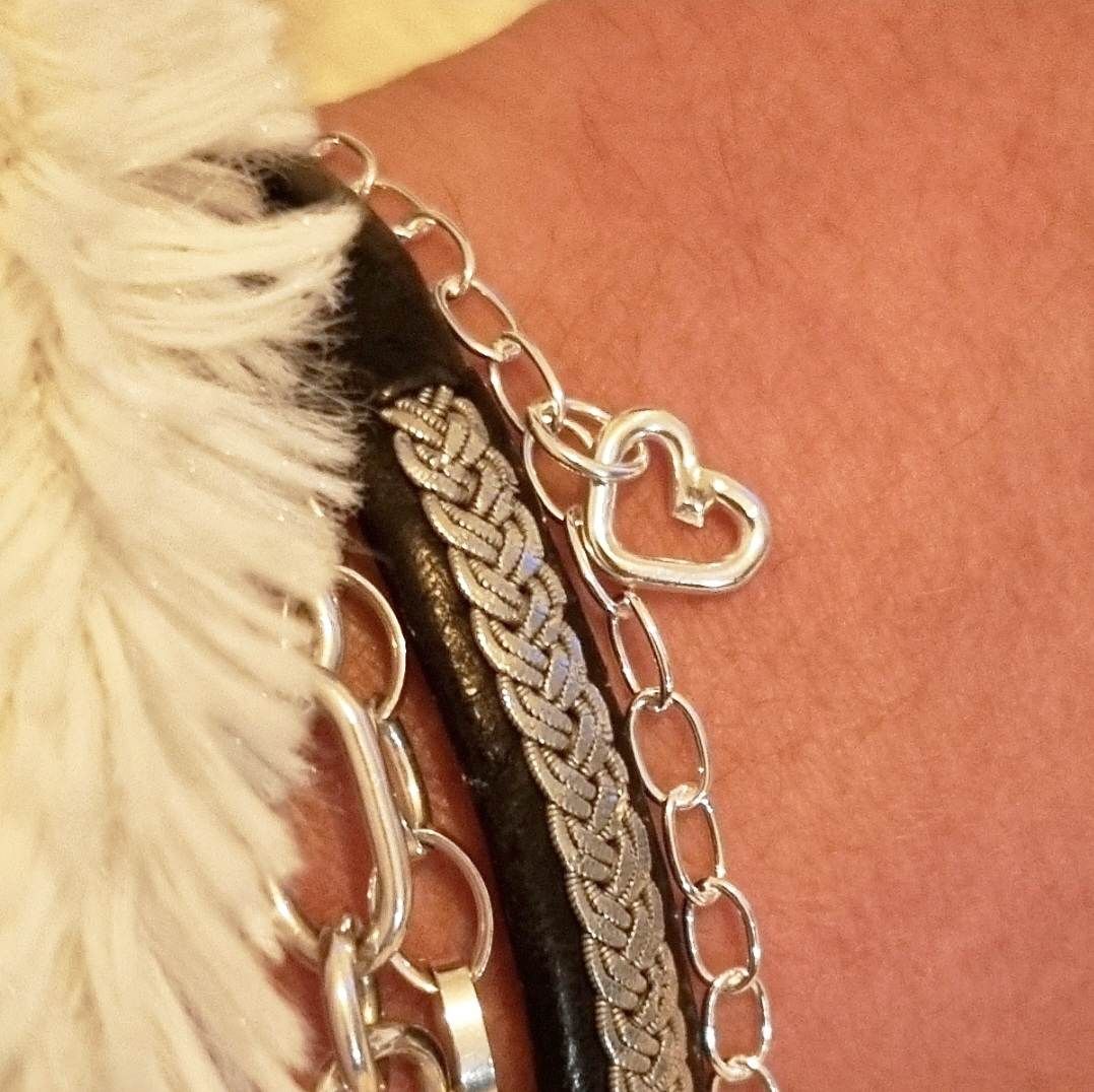 Silverarmband med hjärtansberlock