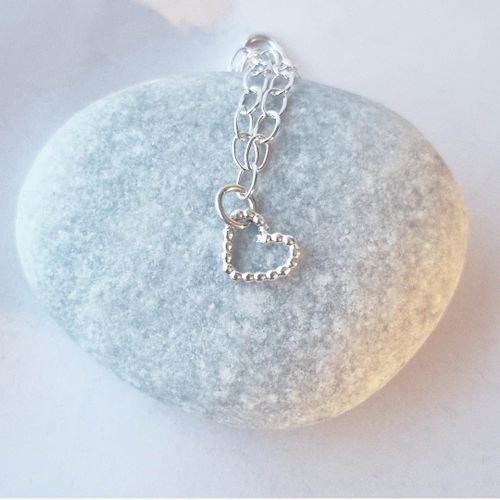 Silverarmband med kulhjärta i äkta silver