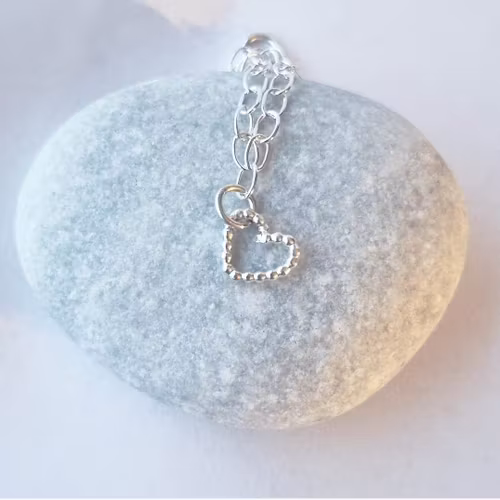 Silver bracelet with ball heart in genuine silver
