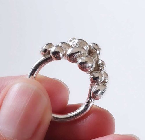 The Pluppringen - handmade silver ring with recycled silver in the pluppringen