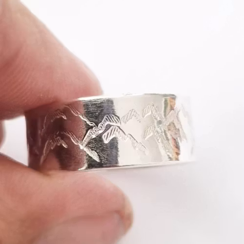 Fjällen bred silverring med fjäll och berg