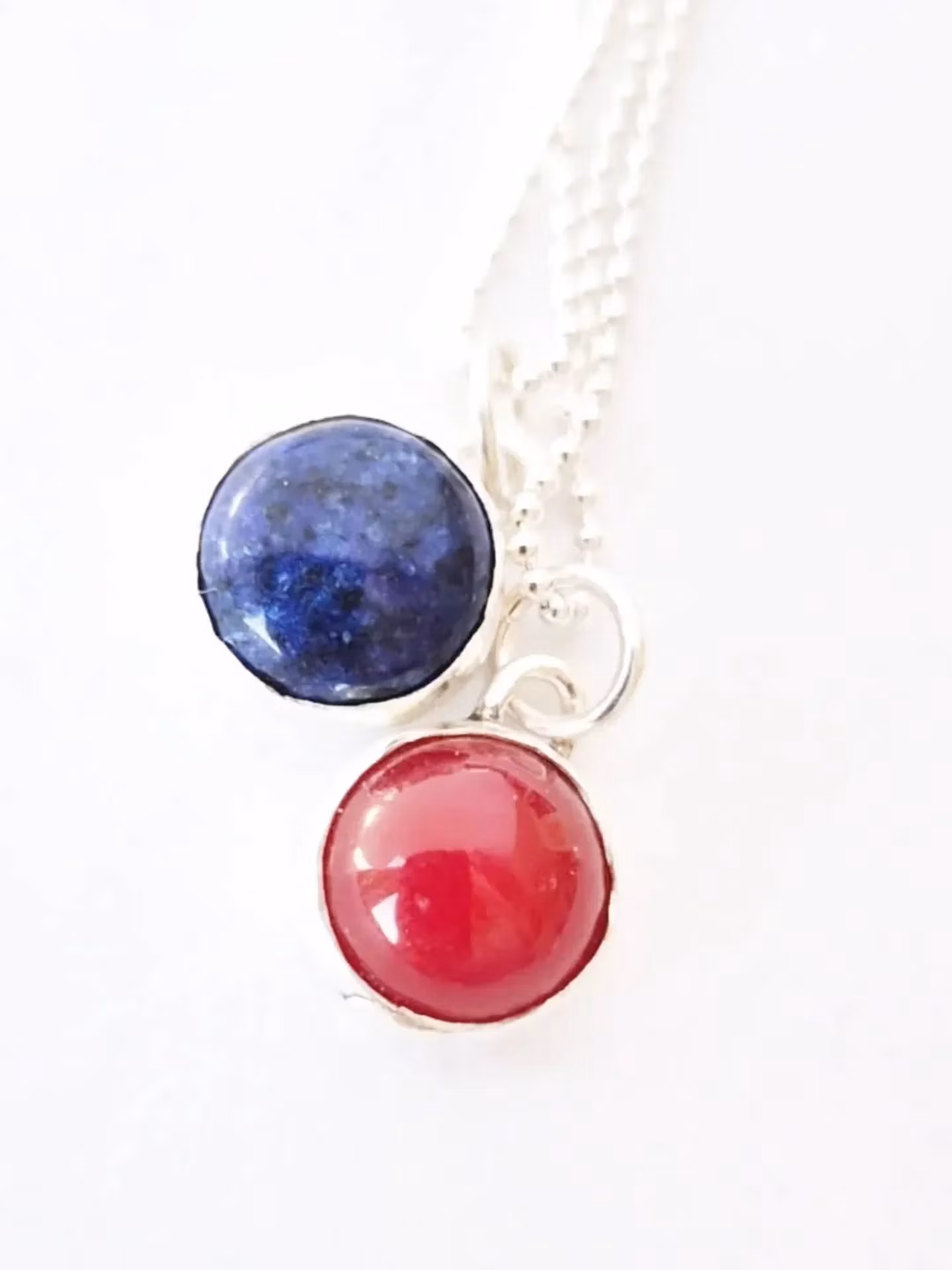 Candy silverhalsband med blå sten