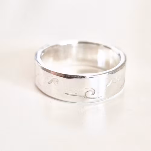 Hav silverring modell smal