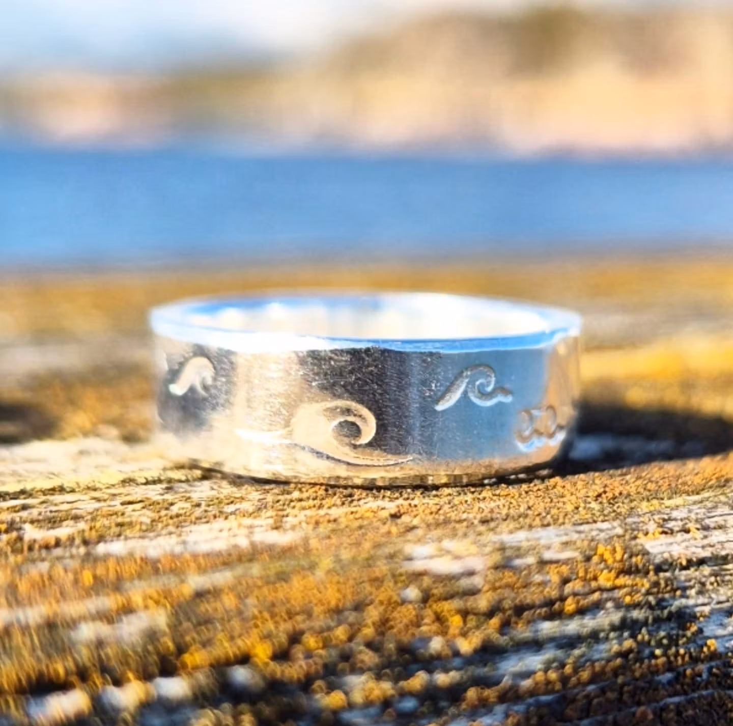 Hav silverring modell smal