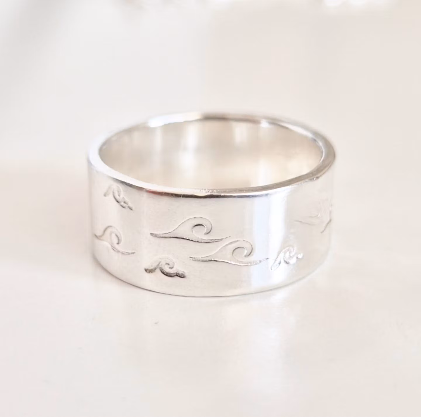 Hav silverring modell bred